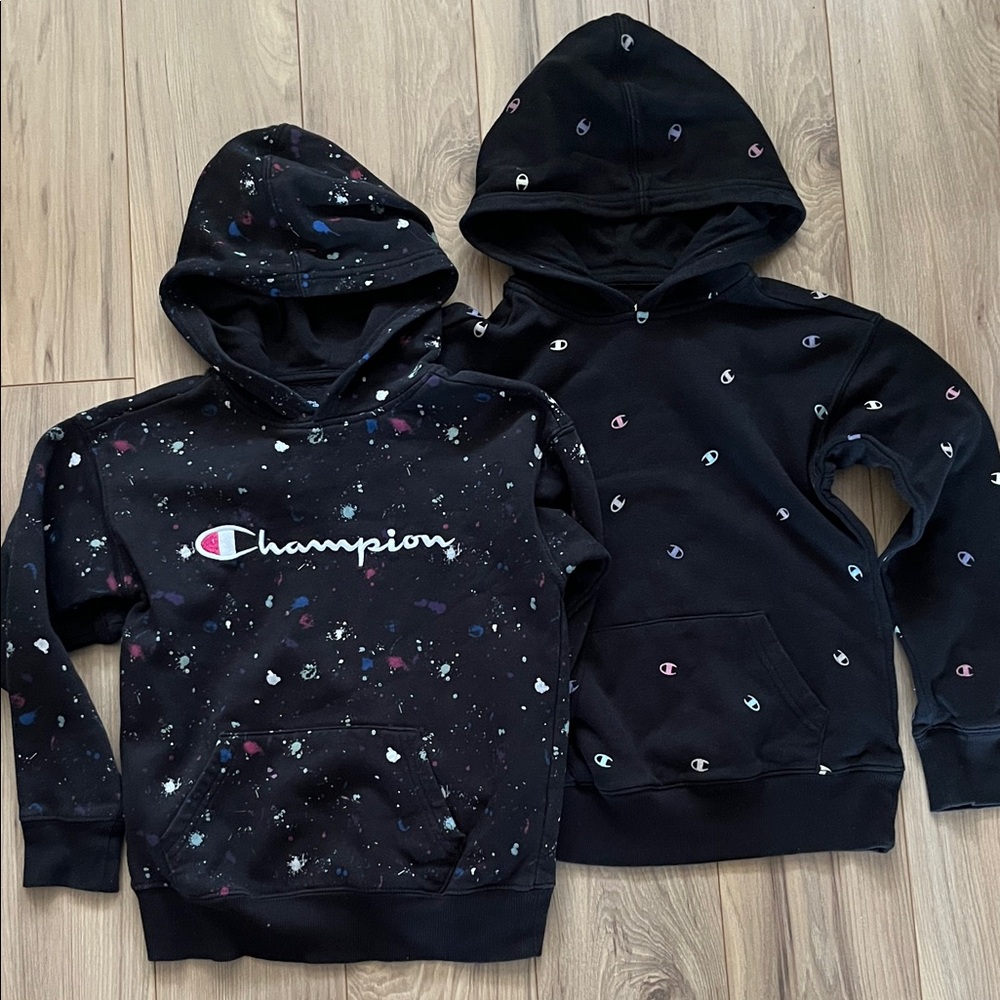 Champion Kids' Black and Multicolor Hoodies